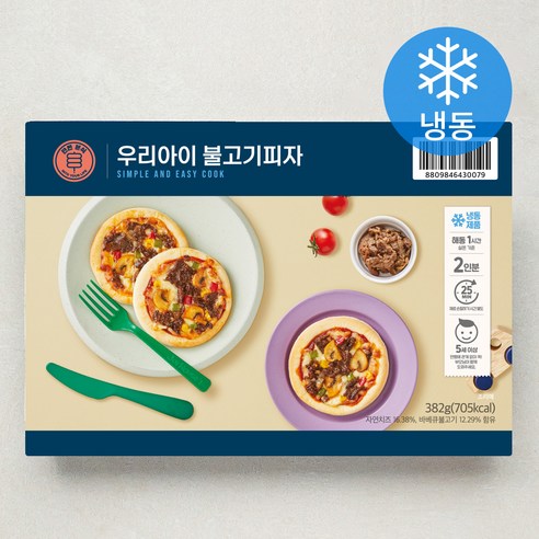 우리 아이 불고기피자 만들기 (냉동), 382g, 1개