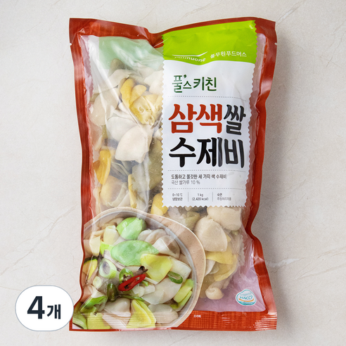 풀무원 풀스키친 삼색쌀 수제비, 1kg, 4개
