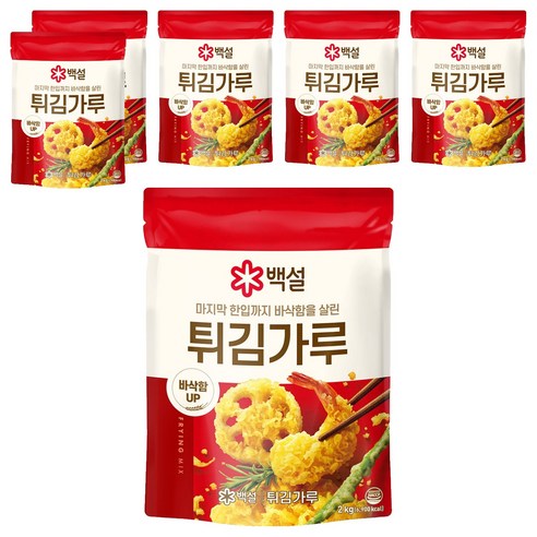 백설 튀김가루, 2kg, 6개