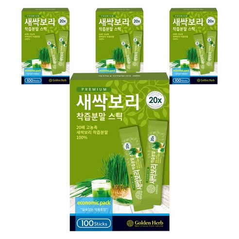 골든허브 프리미엄 새싹보리 착즙분말 스틱, 1g, 400개