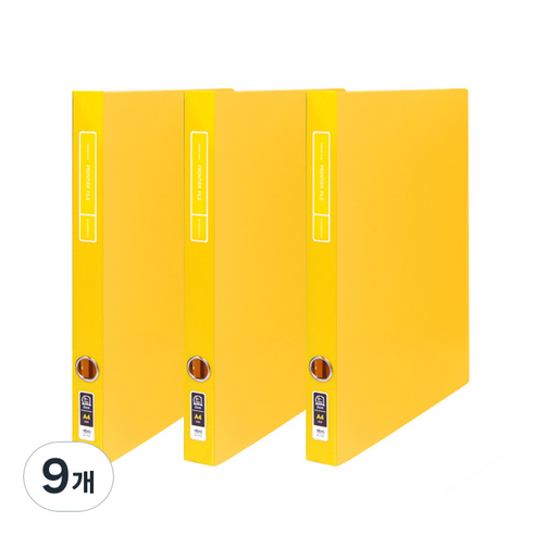 노블 프론티어 프리미엄 A4 2cm D링 바인더 3공, 노랑, 9개