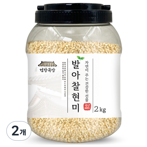 건강곡간 발아찰현미, 2kg, 2개