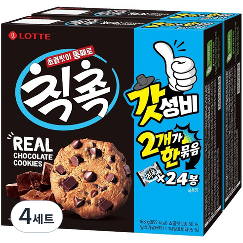 칙촉 오리지널 과자쿠키 세트, 168g, 4세트