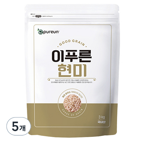 이푸른 국산 현미, 3kg, 5개