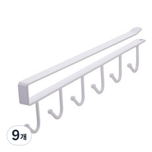 몰투유 옷장 모자 가방 정리 수납걸이, 화이트, 9개