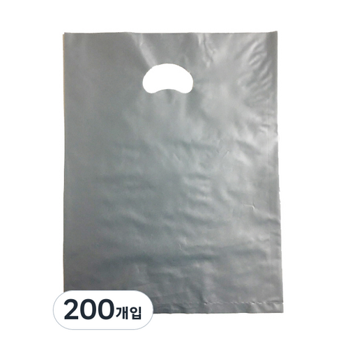팩스타 펀칭 비닐 포장봉투 가로 30cm x 세로 40cm, 회색, 200개입