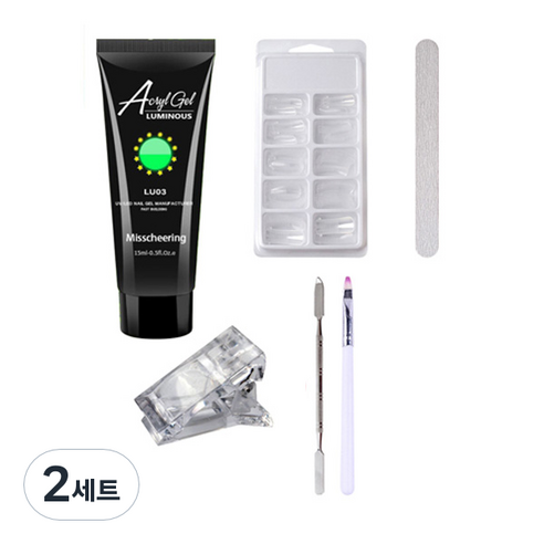에스떼오뜨젠 야광 폴리젤 네일 인조 손톱 연장 재료 세트 LU03, 5종, 2세트