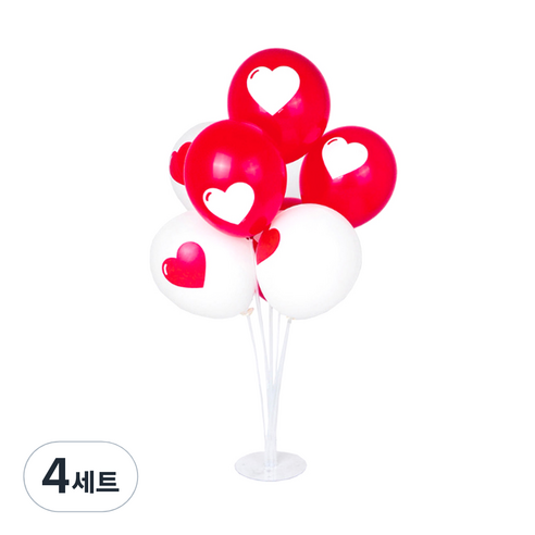 파티쇼 풍선꽂이장식세트70cm 인쇄, 포인트하트혼합, 4세트