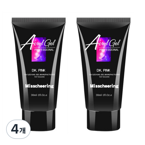 스위스녹스 셀프 인조 손톱 연장 베이직 폴리젤 30ml, 4개, 다크핑크