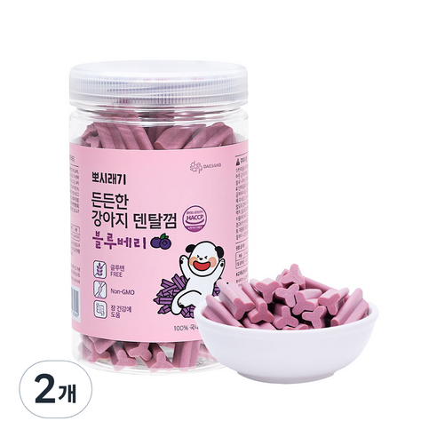 뽀시래기 든든한 강아지 덴탈껌, 블루베리, 300g, 2개