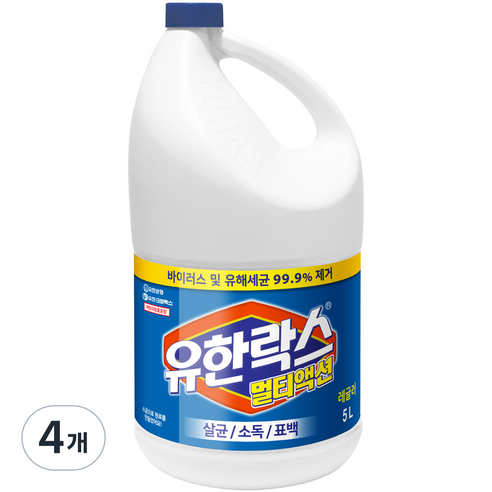 유한양행 유한락스 멀티액션 레귤러, 5L, 4개