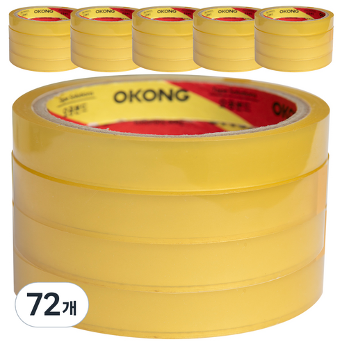오공 리필용 OPP 문구 테이프 12mm x 20m, 투명, 72개