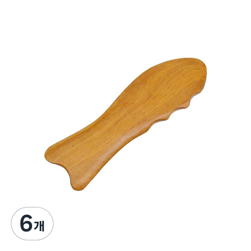 라이프포인트 괄사 지압 마사지기, 6개, 우드(물고기)