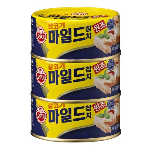 오뚜기 마일드 참치 캔, 100g, 3개