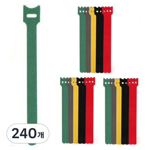 원이네 벨크로 케이블타이 T형 12 x 150 mm, 240개, 랜덤발송