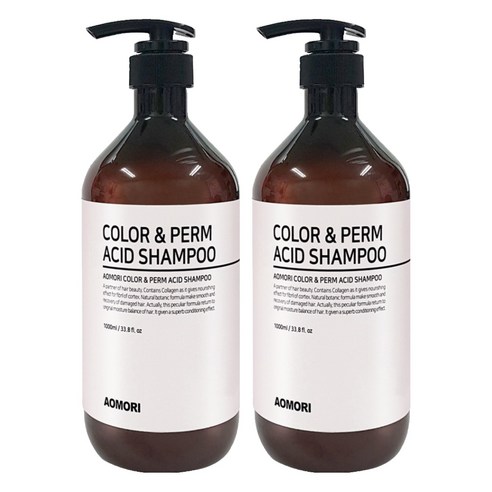 아오모리 칼라앤펌 산성샴푸, 1000ml, 2개