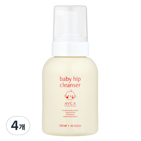 아브카 유아용 순한 엉덩이 포밍 약산성 클렌저 무향, 4개, 300ml