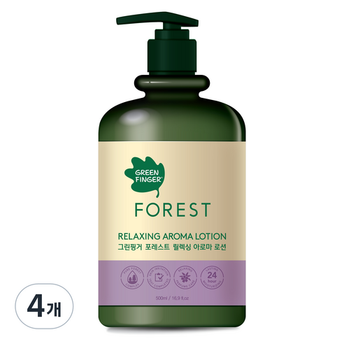 그린핑거 포레스트 릴랙싱 아로마 로션, 4개, 500ml