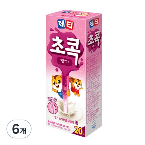 제티 초콕 딸기맛, 3.6g, 20개입, 6개