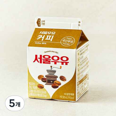 서울우유 커피 우유, 300ml, 5개