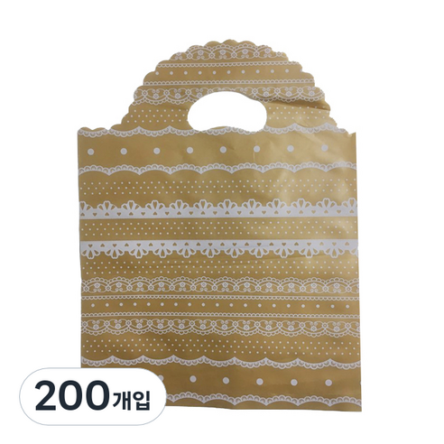 팩스타 손잡이 비닐봉투 PE30 30 x 40 cm, 금색레이스, 200개입