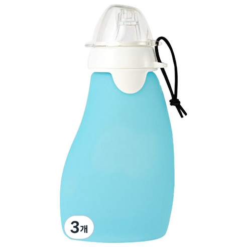 실리콘 스파우트 오리지널 스퀴즈, 블루, 120ml, 3개