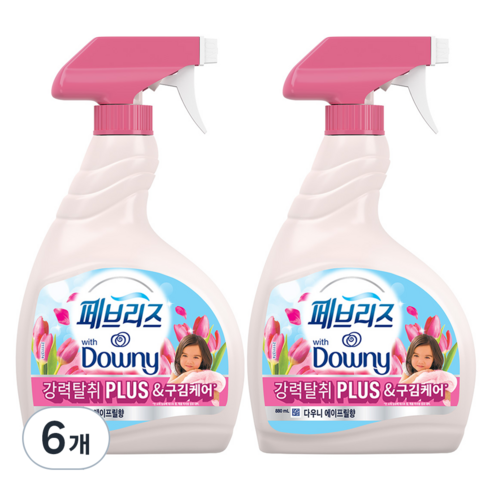 페브리즈 강력탈취 플러스 다우니 에이프릴향 섬유탈취제 본품, 880ml, 6개