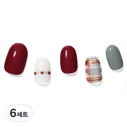 데싱디바 글레이즈 네일스티커 세트, 메리 체크, 6세트