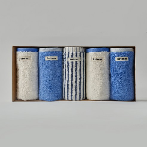 일상에 스며드는 포근함, 코토나 홈바디 페이보릿 세면타월 5종 세트 코지블루 코토나수건