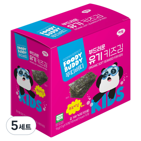 푸디버디 부드러운 유기 키즈김 1.5g x 10개입, 5세트, 유기원초