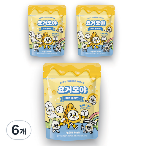 요거모야 치즈 큐브 플레인, 6개, 17g