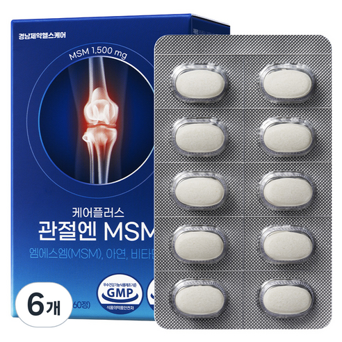 경남제약헬스케어 케어플러스 관절엔 MSM 비타민D 아연 60g, 60정, 6개
