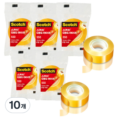 쓰리엠 스카치 다용도 테이프 550 12mm x 30m, 10개