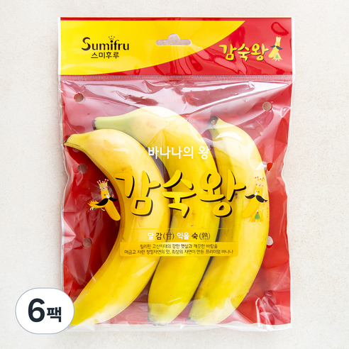 스미후루 감숙왕 바나나 3입, 330g, 6팩