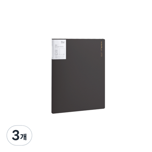 누사인 파스텔 모던 클리어 파일 20p, 3개, 다크그레이