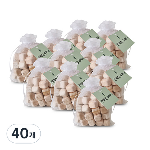 편백아트 편백칩 방향 주머니 소, 45g, 40개