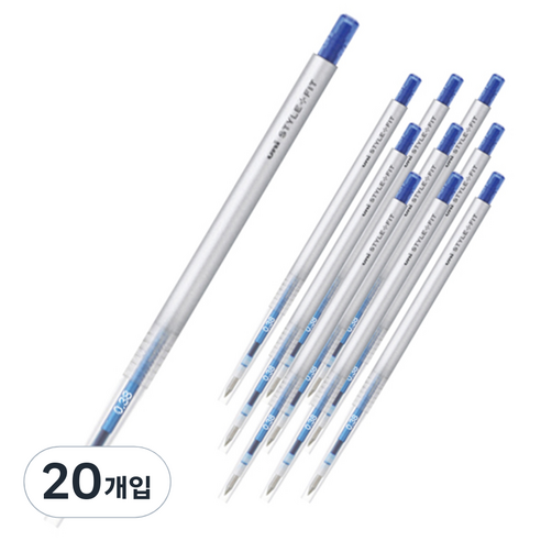 스타일핏 유니 단색펜 UMN-139 0.38mm, 블루, 20개입