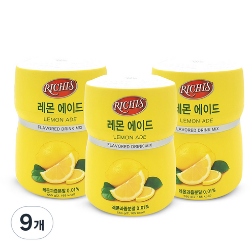 리치스 레몬 에이드 분말, 550g, 1개입, 9개