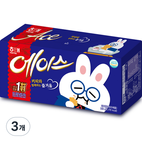 해태제과 에이스 과자, 218g, 3개