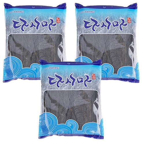 백송식품 꼭지다시마, 500g, 3개