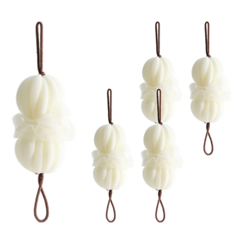 원이네 늘어나는 플라워 슬링 샤워볼, 화이트, 1개입, 5개