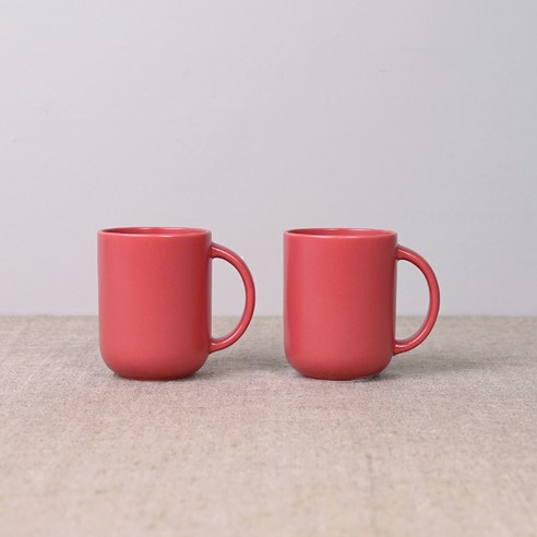 보울보울 국산 레트로라인 핸들머그 360ml, 로제핑크, 2개