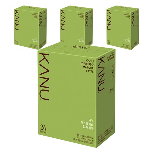 카누 에스프레소 말차 라떼 커피믹스, 17.3g, 24개입, 4개