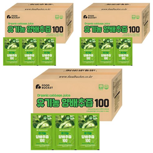 푸드버킷 유기농 양배추즙 100, 100ml, 150개