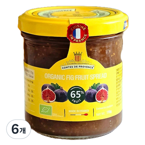 꼼드프로방스 유기농 무화과 잼, 170g, 6개