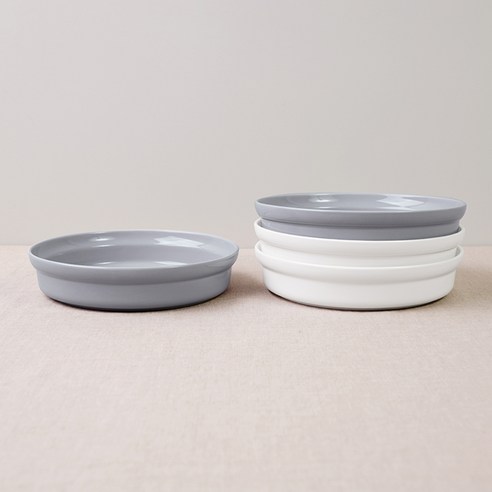 보울보울 국산 노르딕볼볼 파스타볼 22cm, 화이트+그레이, 4개