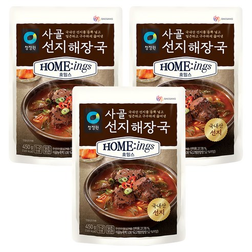 청정원 호밍스 사골선지해장국, 450g, 3개