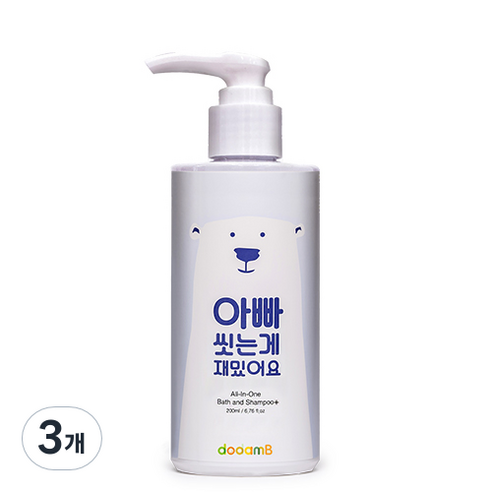 도담비 올인원 바스 앤 샴푸 플러스, 200ml, 3개