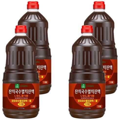 [이엔] 잔치국수 멸치진액, 1.8L, 4개