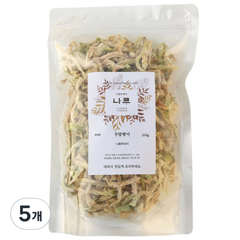 나물투데이 국내산 건무말랭이, 200g, 5개